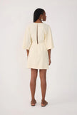 Dress To| Beige Front Knot Kimono Sleeve Mini Dress