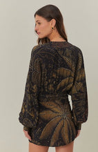 Farm Rio | Golden Foliage Long Sleeve Wrap Minidress