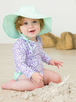 Ruffle Butts | Long Sleeve One Piece Rash Guard Swim Suit With Ruffles
