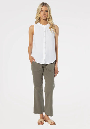 Dylan | Sleeveless Button Front