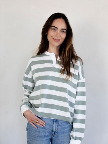 Things Between | Sage Stripe Pullover