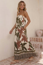 SundayUp | Tropical Print Strapless Maxi Dress