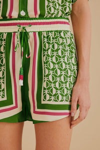 Farm Rio | Pineapple Scarf Green Shorts