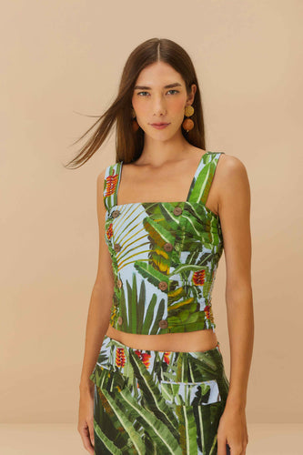 Farm Rio | Blue Amazonia Forest Crop Top
