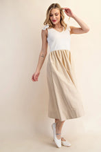 Glam | V-Neck Contrast Ribbon Tie Midi Dress