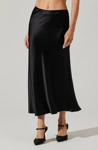 Astr | Windey Black Satin Skirt