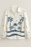 Dress To | Nautical Palm Embroidered Buttoned Shirt