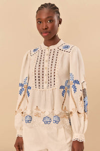 Farm Rio | Romantic Richilieu Blouse