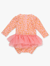 Ruffled Butts| Pink Leopard Tulle Skirted One Piece Rash Guard