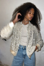 NFD | Silver Sequin Bomber Jacket