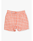 Ruffle Butts | Coral Gingham Swim Trunks