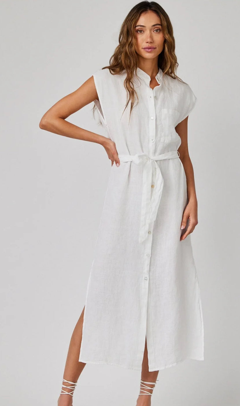 Bella Dahl | Linen Cap Sleeve Button Front Midi Dress Lulee St. John Bella Dahl | Linen Cap Sleeve Button Front Midi Dress Lulee St. John