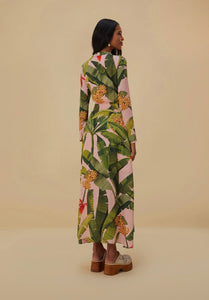 Farm Rio | Pink Banana Leaves Maxi Dress