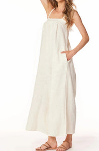 Bobi | Square Neck Cami Wide Leg Jumpsuit