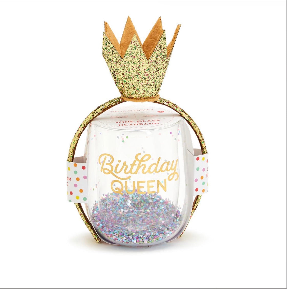 Two’s Company | Birthday Queen Stemless Wine Glass
