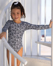 TideWaterTots| Seashells Girl L/S One Piece With Bow