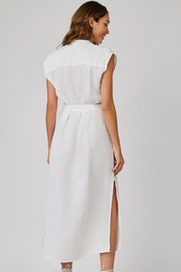 Bella Dahl | Linen Cap Sleeve Button Front Midi Dress