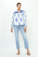 Oliphant | MANDARIN PINTUCK BLOUSE