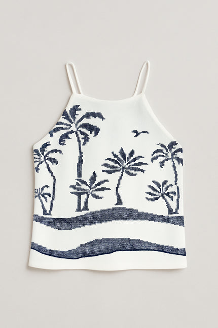 Dress To | Palm Embroidered Tank