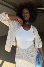 NFD | Silver Sequin Bomber Jacket