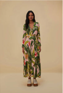 Farm Rio | Pink Banana Leaves Maxi Dress