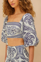 Farm Rio | Off-White Tropical Cameo Linen Blouse