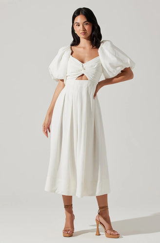 ASTR | SERILDA PUFF SLEEVE MIDI DRESS