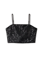 NFD | Black Sequin Crop Top