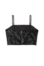 NFD | Black Sequin Crop Top