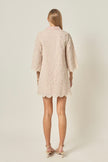 English Factory | STRIPED EMBROIDERED SCALLOP HEM SHIRT MINI DRESS
