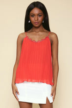 Skies are Blue | PLEATED LACE DETAIL CAMI TOP