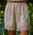 By Together | Woven Elastic Waist Shorts with Lace Detail