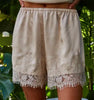 By Together | Woven Elastic Waist Shorts with Lace Detail