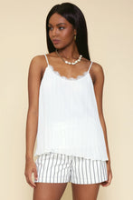 Skies are Blue | PLEATED LACE DETAIL CAMI TOP