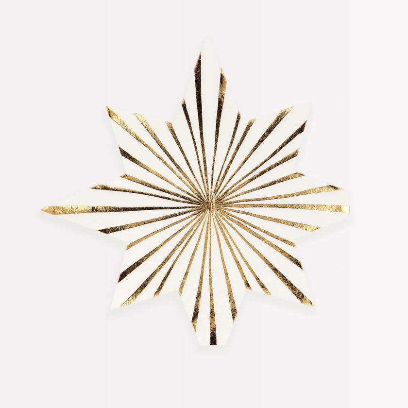 Meri Meri | Gold Stripe Star Napkins
