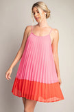 Glam | Color Block Pleated Dress