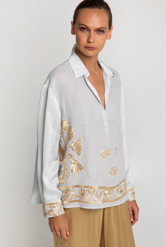 Greek Archaic Kori | Embroidered Blouse