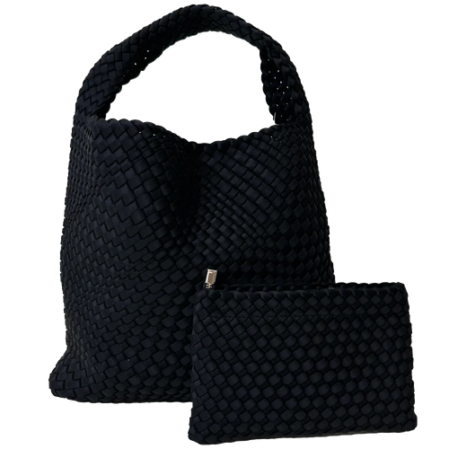 Ahdorned | Lauren Woven Neoprene Hobo with Pouch