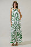Sugar Lips | Kimana Floral Halter Neck Maxi Dress