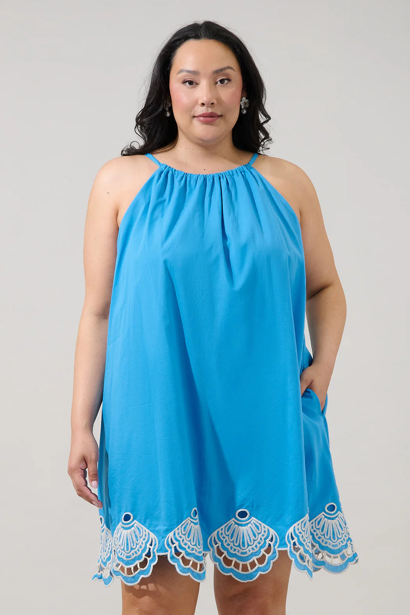 Sugar Lips | Regina Embroidered Shift Mini Dress