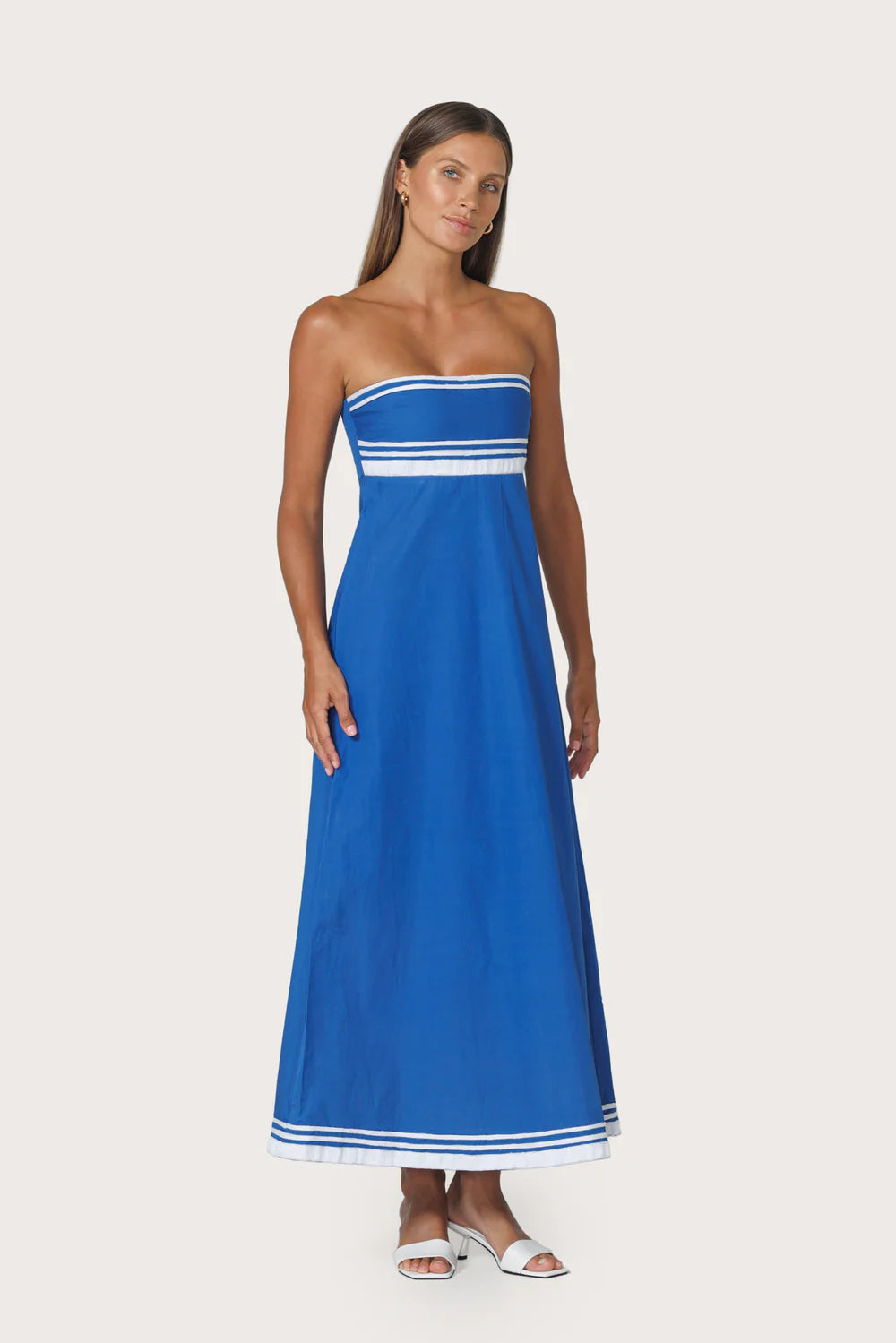 Lusana | Etta Embroidered Poplin Dress