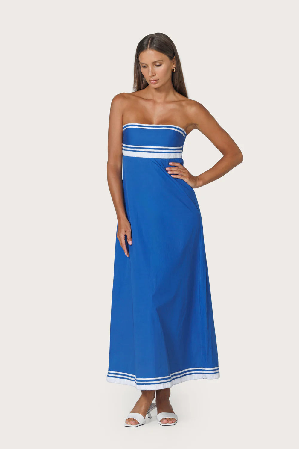 Lusana | Etta Embroidered Poplin Dress