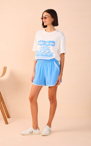 Dress To | Contrast Shorts in Aura Blue