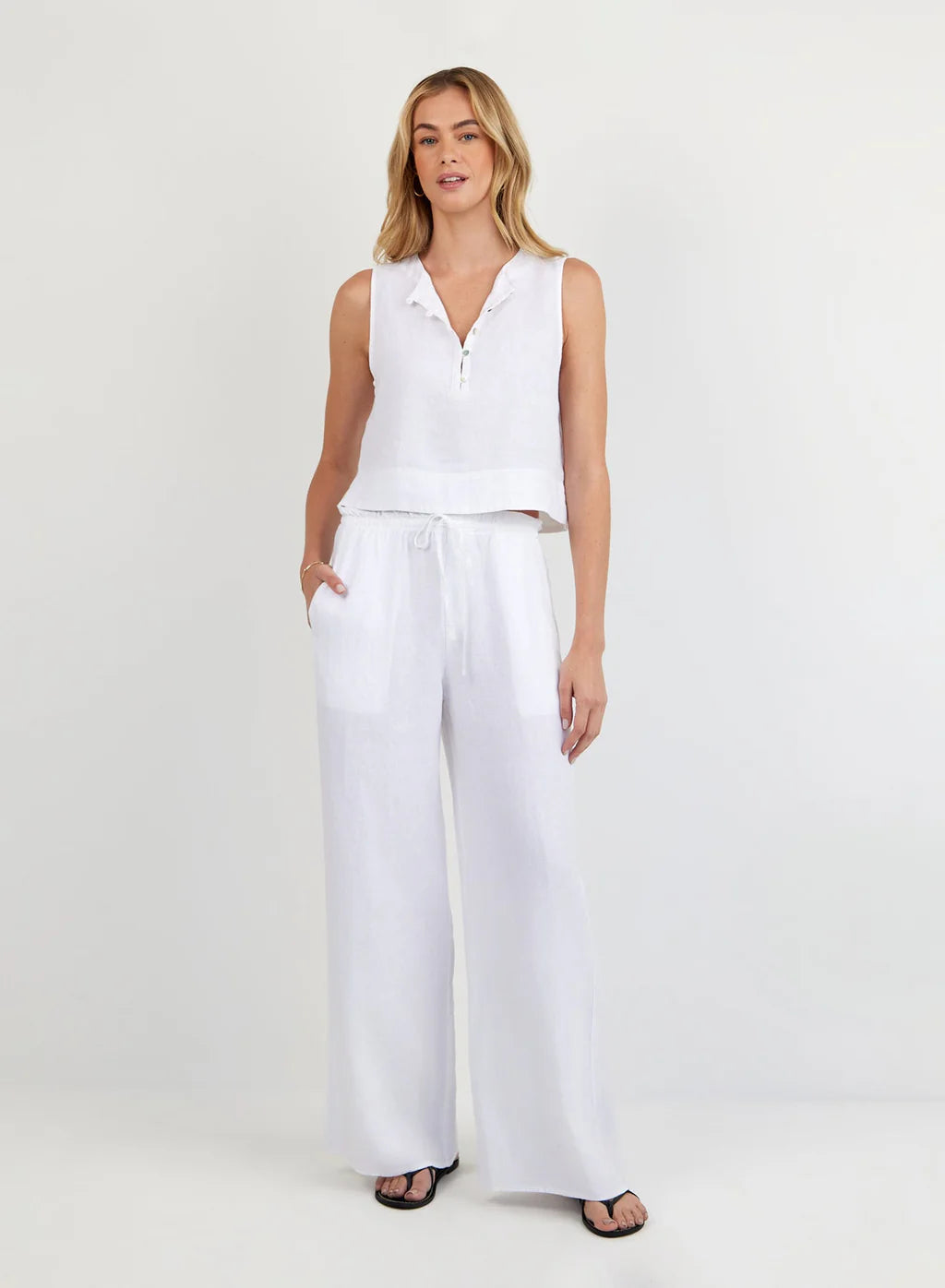 Bella Dahl | Ruffle Waist Wide Leg Pant