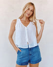 Bella Dahl | Sleeveless Pintuck V Neck Top