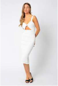 Olivaceous | Cut Out Midi Dress