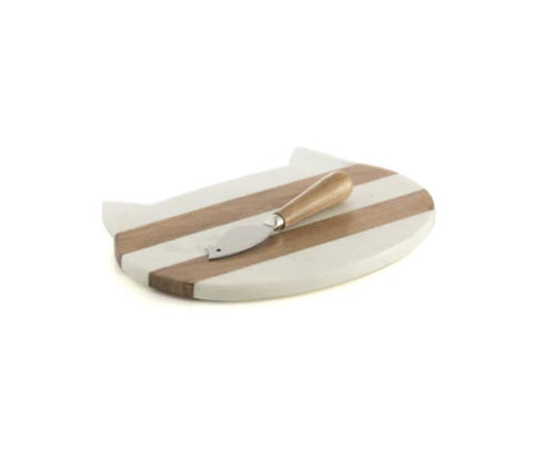 Shiraleah | Kitty Cheese platter & knife set