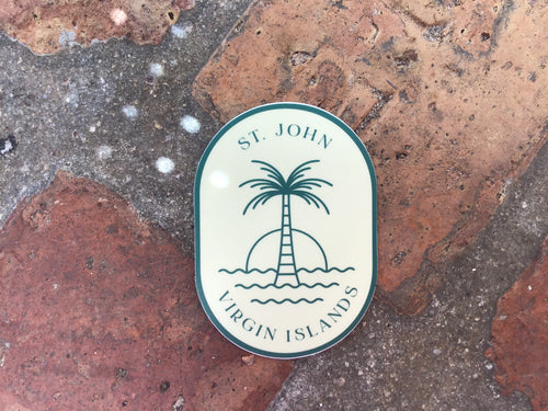 Lulee | St. John Virgin Islands Oval Palm Sticker