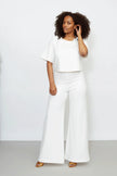 Ripley Rader | White Ponte Knit Short Sleeve Top