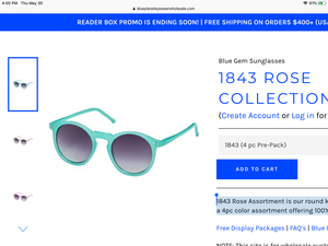 Blue Gem Sunglasses 1843